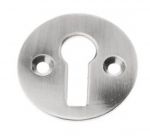 Solid Pewter Chrome Victorian Door Key open Escutcheon (PF104)